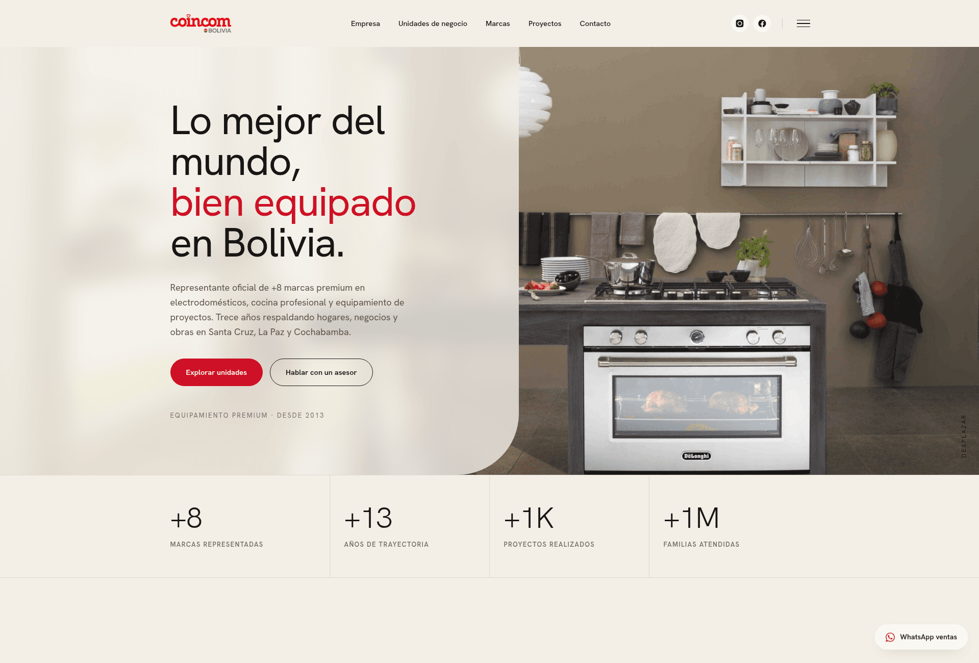 Sitio web de Coincom Bolivia