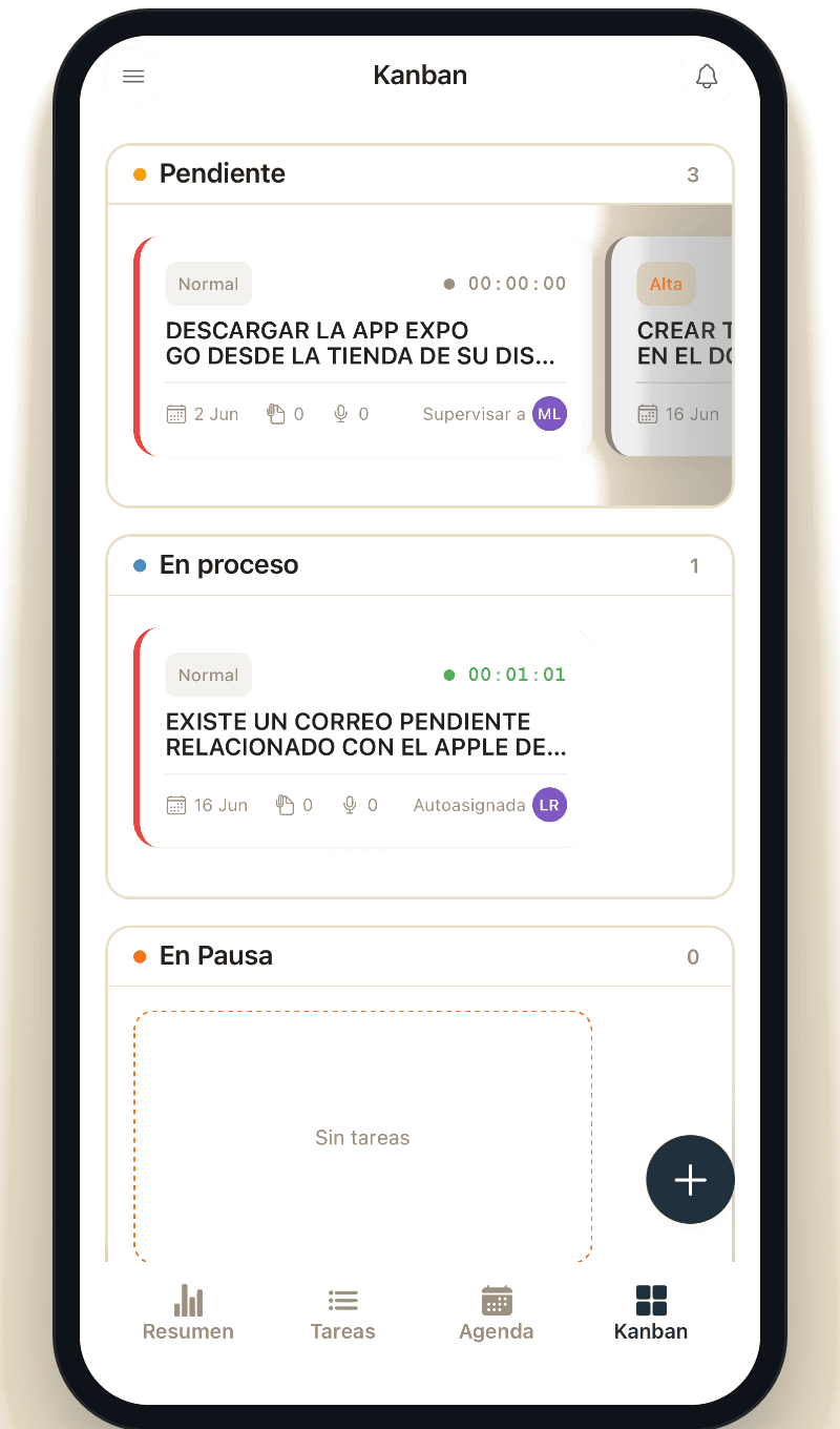Pantalla de Pi² App: Flujo de trabajo